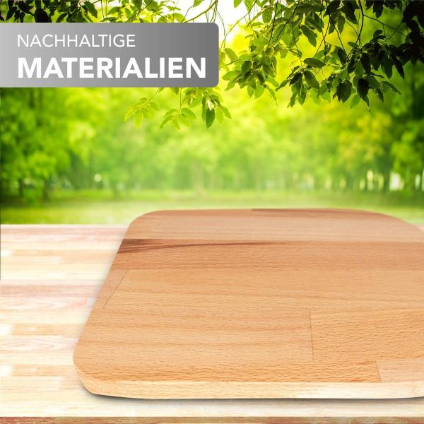 Premium-Gleitbrett -  Untersetzer aus Massivholz für den Thermomix TM5 / TM6 / TM31- Buche SE